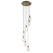 Marinella - Antique Brass 7 Light Cluster Pendant with Clear Glass image