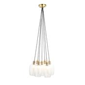 Marinella - Antique Brass 7 Light Cluster Pendant with Clear Glass image