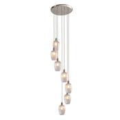 Marinella - Bright Nickel 7 Light Cluster Pendant with Clear Ribbed Glass image