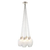 Marinella - Bright Nickel 7 Light Cluster Pendant with Clear Ribbed Glass image
