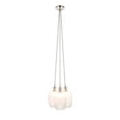 Marinella - Bright Nickel 3 Light Cluster Pendant with Clear Ribbed Glass image