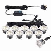 Saxby 73349 Ikon - Set of 10 Decking Lights ∅4.5 cm CCT