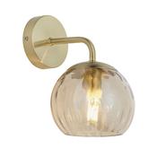 Dimple - Brushed Brass Wall Lamp with Amber Glass image