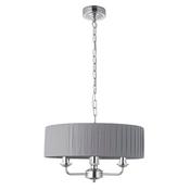 Highclere - Bright Nickel 3 Light Pendant with Wrapped Charcoal Shade image