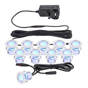 Saxby 94422 Kios 2 - LED Set of 10 Decking Lights Blue/Green