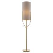 Fraser - Brushed Brass Floor Lamp with Natural Linen Shade image