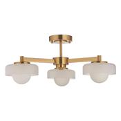 Boss - Brushed Aged Brass 3 Light Centre Fitting with Frosted &amp; Opal Glass image