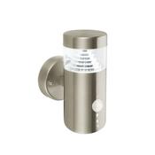 Saxby 92533 Pyramid - LED Brushed Stainless Steel PIR Wall Lamp image