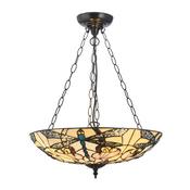 Ashton - Satin Black 3 Light Pendant with Tiffany Glass image