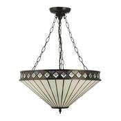 Fargo - Satin Black 3 Light Pendant with Tiffany Glass image