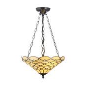 Pearl - Satin Black 3 Light Pendant with Tiffany Glass