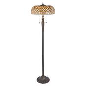 Mille Feux - Satin Black 2 Light Floor Lamp with Tiffany Glass image