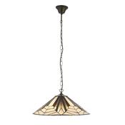 Astoria - Satin Black 3 Light Pendant with Tiffany Glass image