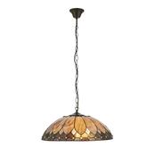 Brooklyn - Satin Black 3 Light Pendant with Tiffany Glass image