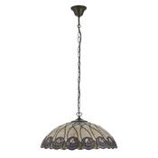 Hutchinson - Satin Black 3 Light Pendant with Tiffany Glass