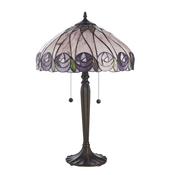 Hutchinson - Satin Black 2 Light Table Lamp with Tiffany Glass image