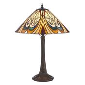 Hector - Satin Black Table Lamp with Tiffany Glass image