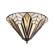 Astoria - Satin Black 3 Light Flush with Tiffany Glass image