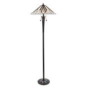 Astoria - Satin Black Floor Lamp with Tiffany Glass image