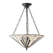 Astoria - Satin Black 3 Light Pendant with Tiffany Glass image