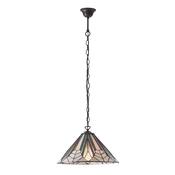 Astoria - Satin Black Pendant with Tiffany Glass image