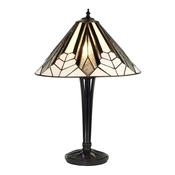Astoria - Satin Black Table Lamp with Tiffany Glass image