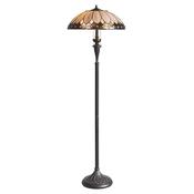 Brooklyn - Satin Black 2 Light Floor Lamp with Tiffany Glass image