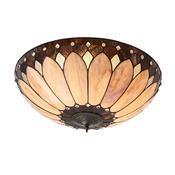 Brooklyn - Satin Black 2 Light Flush with Tiffany Glass image