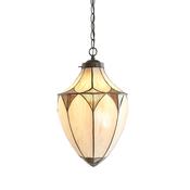 Brooklyn - Satin Black Medium Pendant Tiffany Glass