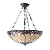 Brooklyn - Satin Black 3 Light Pendant with Tiffany Glass image