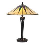 Dark Star - Satin Black 2 Light Table Lamp with Tiffany Glass image