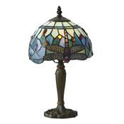 Dragonfly - Satin Black Mini Table Lamp with Tiffany Glass image