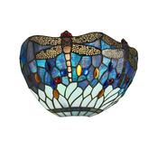 Dragonfly - Satin Black Wall Lamp with Tiffany Glass image