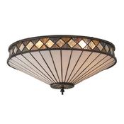 Fargo - Satin Black 2 Light Flush with Tiffany Glass image