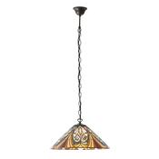 Hector - Satin Black Pendant with Tiffany Glass image