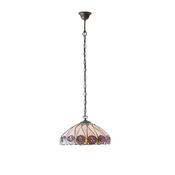 Hutchinson - Satin Black Pendant with Tiffany Glass