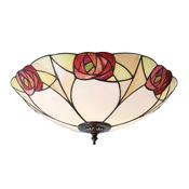 Ingram - Satin Black 2 Light Flush with Tiffany Glass image
