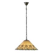 Jamelia - Satin Black 3 Light Pendant with Tiffany Glass