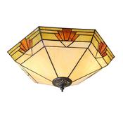 Nevada - Satin Black 2 Light Flush with Tiffany Glass image