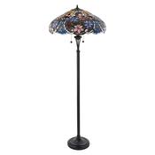 Sullivan - Satin Black 2 Light Floor Lamp with Tiffany Glass image