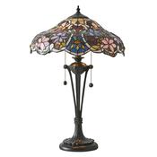 Sullivan - Satin Black 2 Light Table Lamp with Tiffany Glass image