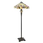 Willow - Satin Black 2 Light Floor Lamp with Tiffany Glass image