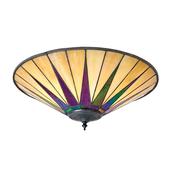Dark Star - Satin Black 2 Light Flush with Tiffany Glass image