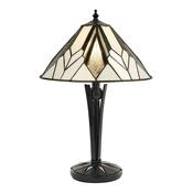Astoria - Satin Black Small Table Lamp with Tiffany Glass image