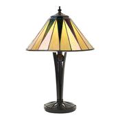 Dark Star - Satin Black Table Lamp with Tiffany Glass image