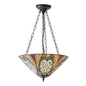 Hector - Satin Black 3 Light Pendant with Tiffany Glass image