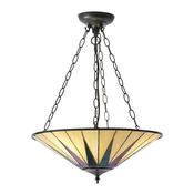 Dark Star - Satin Black 3 Light Pendant with Tiffany Glass image