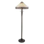 Fargo - Satin Black 2 Light Floor Lamp with Tiffany Glass image