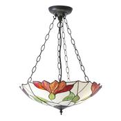 Botanica - Satin Black 3 Light Pendant with Tiffany Glass image