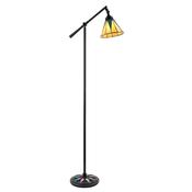 Dark Star - Satin Black Floor Lamp with Tiffany Glass image